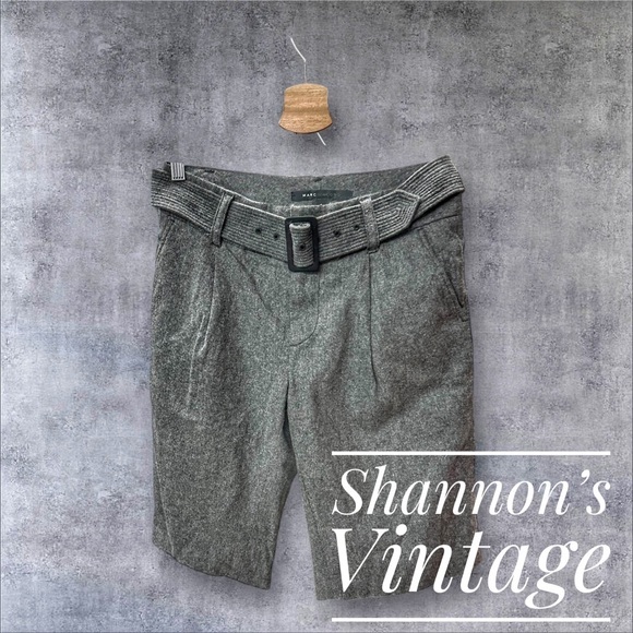 Marc Jacobs Pants - Marc Jacob’s Women’s Sz 4 Wool pleated Bermuda Shorts With Belt A37